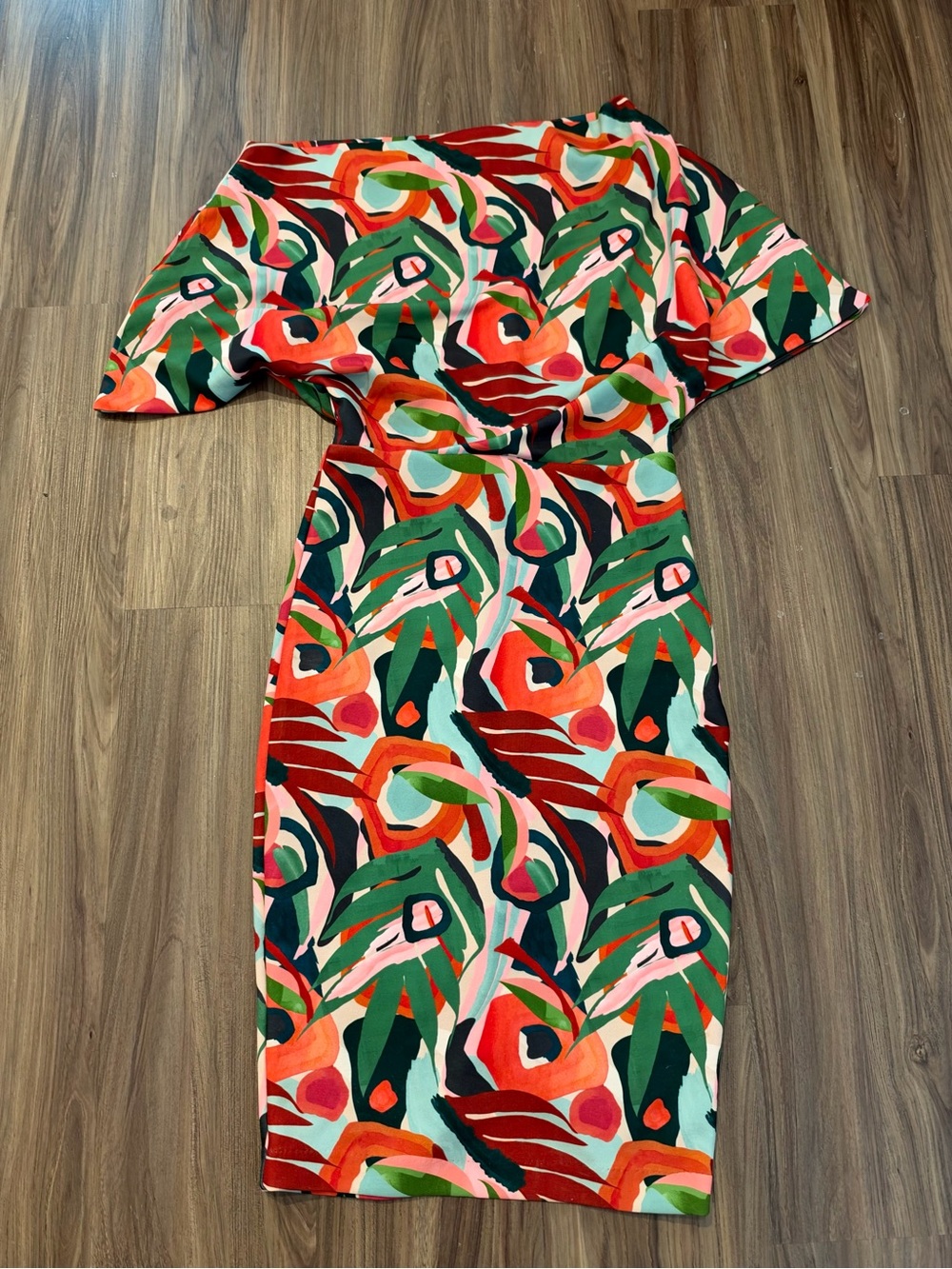 Alexia Admor Multicolor Abstract Floral Midi Dress